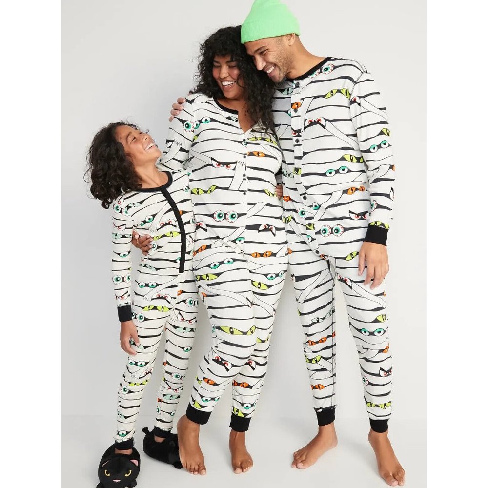 Gender-Neutral Matching Snug-Fit Halloween One-Piece Pajamas for Kids NWT